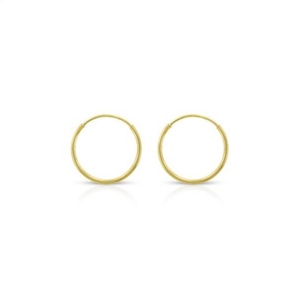 REAL GOLD Hoop Earrings, Hypo Allergenic Earrings, Lightweight Endless Hoops - Picture 2 of 5